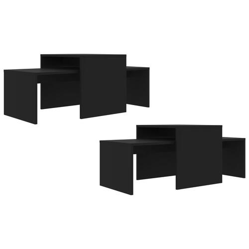 Sofabordssæt 100x48x40 cm konstrueret træ sort