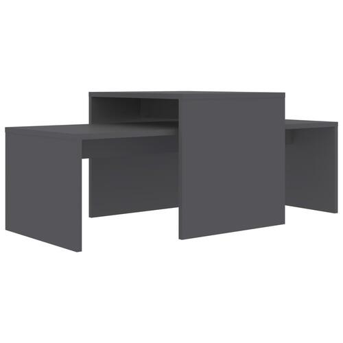 Sofabordssæt 100x48x40 cm spånplade grå