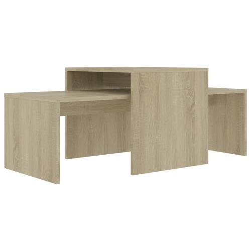 Sofabordssæt 100x48x40 cm konstrueret træ sonoma-eg