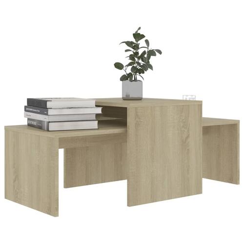 Sofabordssæt 100x48x40 cm konstrueret træ sonoma-eg