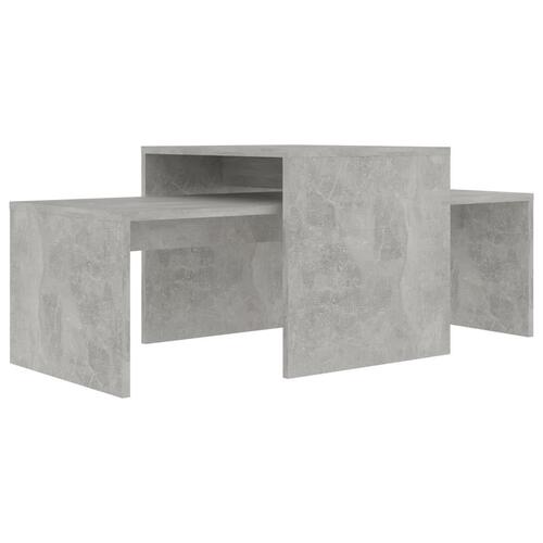 Sofabordssæt 100x48x40 cm konstrueret træ betongrå