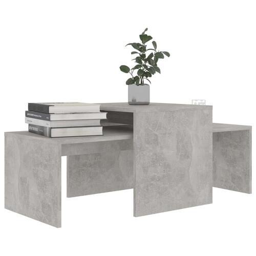 Sofabordssæt 100x48x40 cm konstrueret træ betongrå