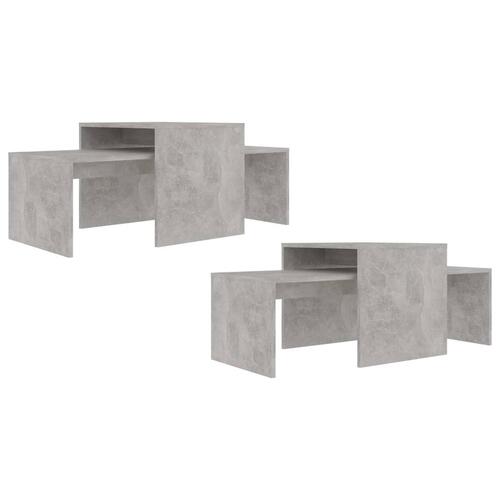 Sofabordssæt 100x48x40 cm konstrueret træ betongrå