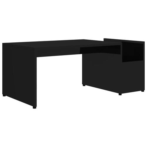 Sofabord 90x45x35 cm konstrueret træ sort højglans