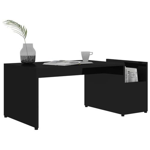 Sofabord 90x45x35 cm konstrueret træ sort højglans