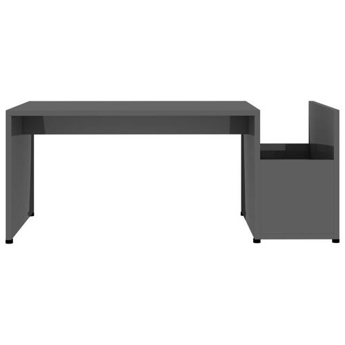 Sofabord 90x45x35 cm konstrueret træ grå højglans