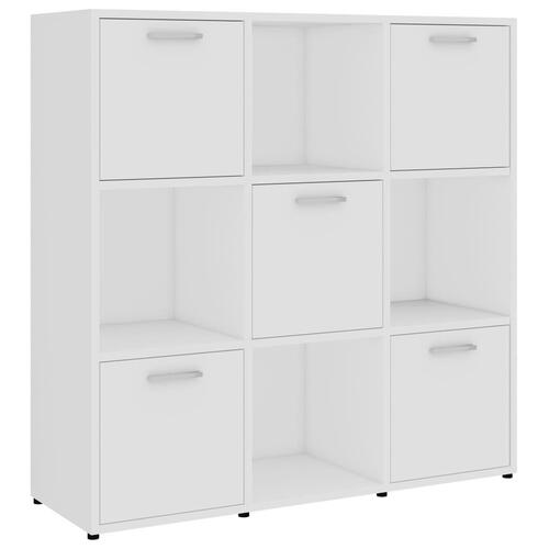 Bogreol 90x30x90 cm konstrueret træ hvid