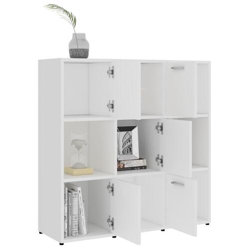 Bogreol 90x30x90 cm konstrueret træ hvid