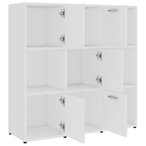 Bogreol 90x30x90 cm konstrueret træ hvid