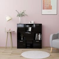 Bogreol 90x30x90 cm konstrueret træ sort