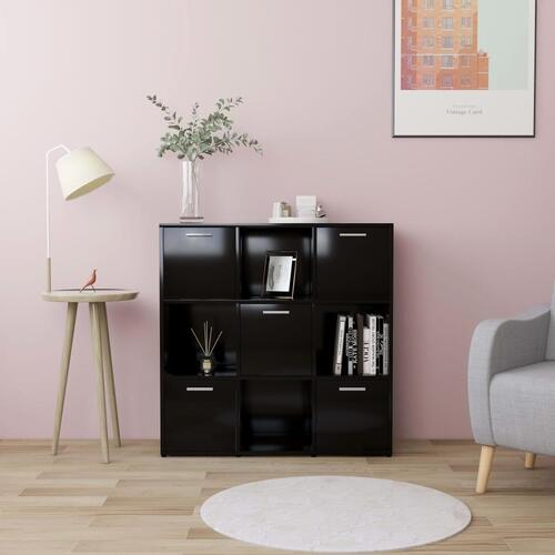 Bogreol 90x30x90 cm konstrueret træ sort