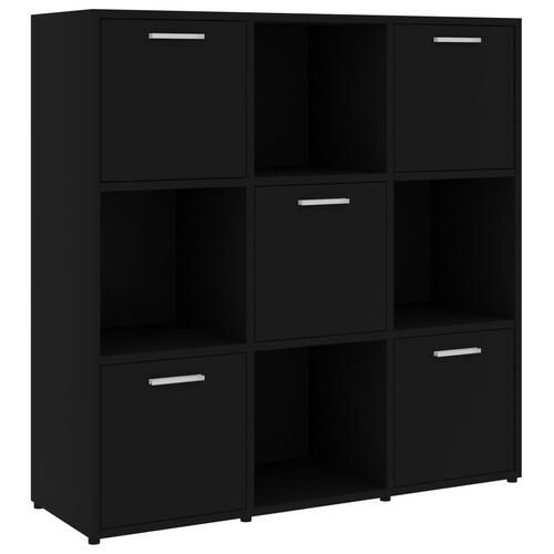 Bogreol 90x30x90 cm konstrueret træ sort