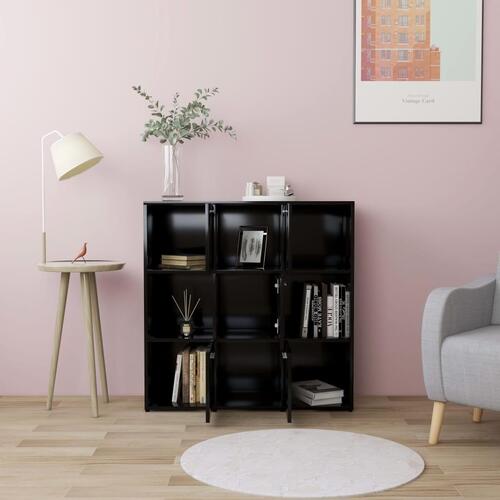 Bogreol 90x30x90 cm konstrueret træ sort