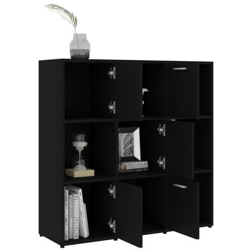Bogreol 90x30x90 cm konstrueret træ sort