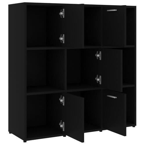 Bogreol 90x30x90 cm konstrueret træ sort