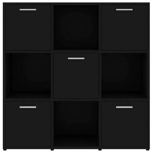 Bogreol 90x30x90 cm konstrueret træ sort