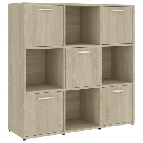 Bogreol 90x30x90 cm konstrueret træ sonoma-eg