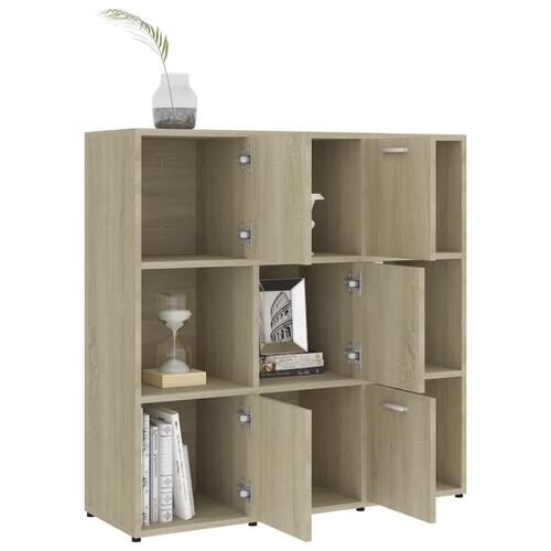 Bogreol 90x30x90 cm konstrueret træ sonoma-eg
