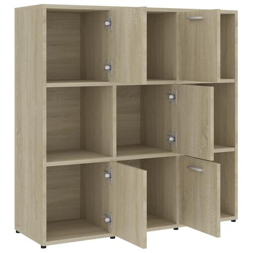 Bogreol 90x30x90 cm konstrueret træ sonoma-eg