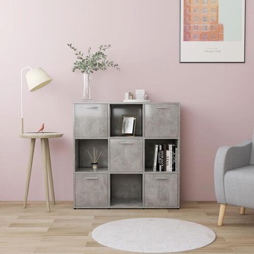 Bogreol 90x30x90 cm konstrueret træ betongrå