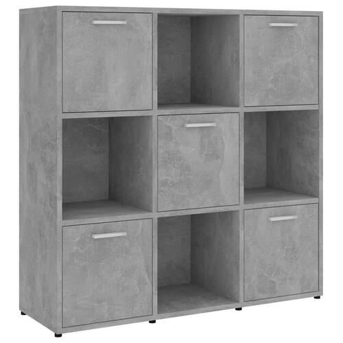 Bogreol 90x30x90 cm konstrueret træ betongrå