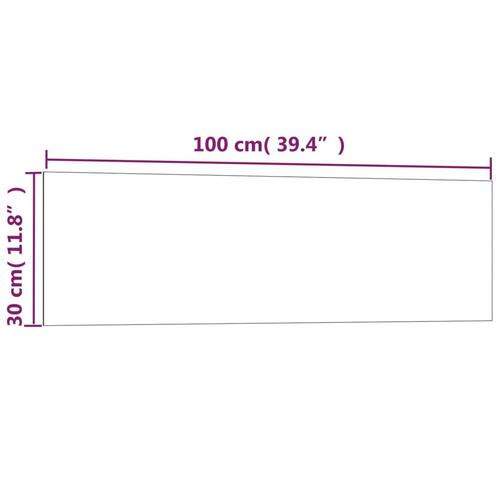 Væghængt magnettavle 100x30 cm hærdet glas sort