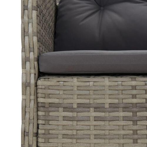 Loungesæt til haven 2 dele med hynder polyrattan grå