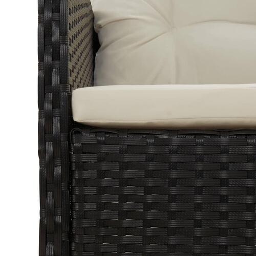 Loungesæt til haven 5 dele med hynder polyrattan sort
