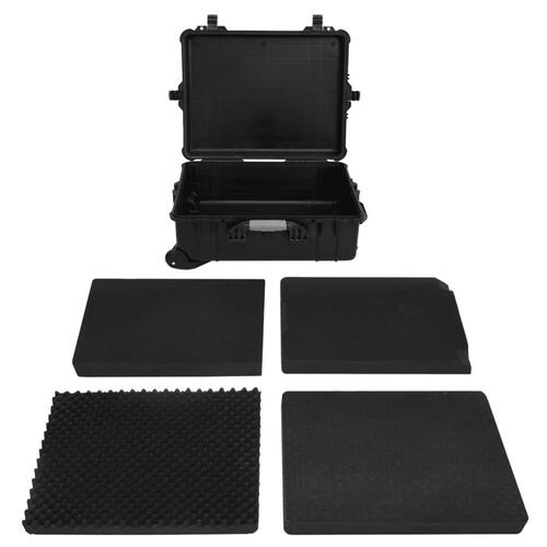 Flightcase med hjul 63x50x23 cm PP sort