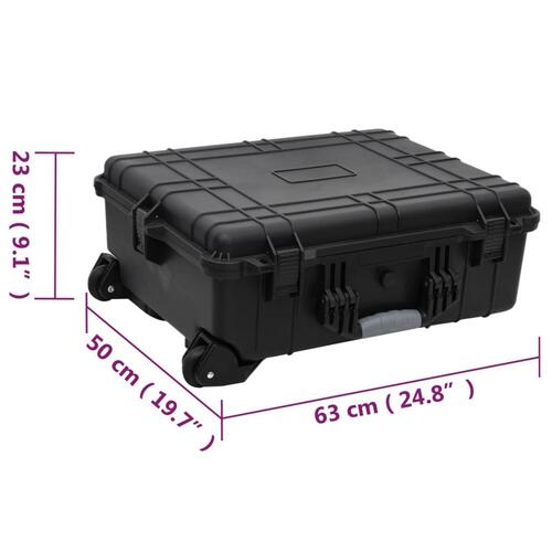 Flightcase med hjul 63x50x23 cm PP sort