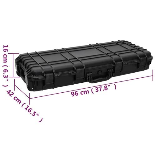 Flightcase med hjul 96x42x16 cm PP sort