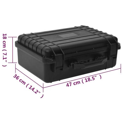 Transportabel flightcase 47x36x18 cm PP sort
