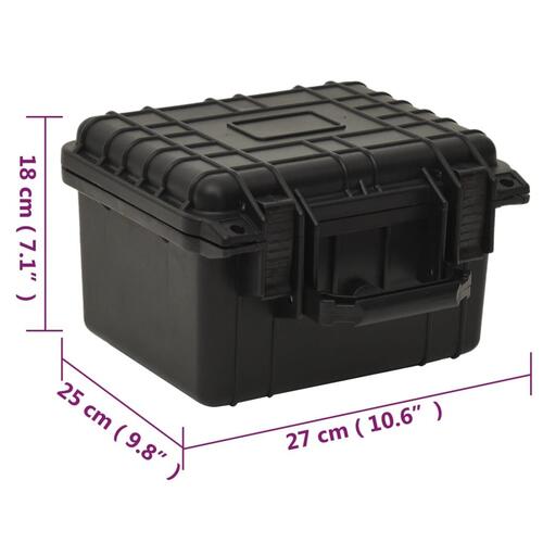 Transportabel flightcase 27x25x18 cm PP sort