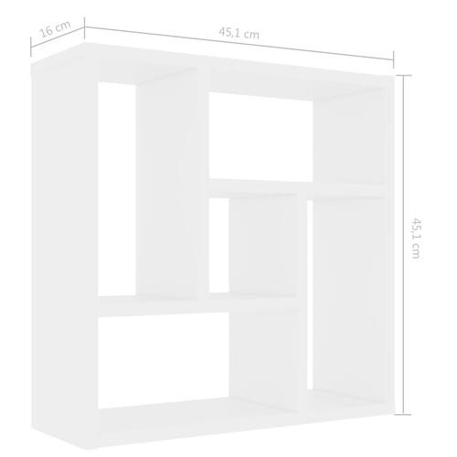 Vægreol 45,1x16x45,1 cm konstrueret træ hvid