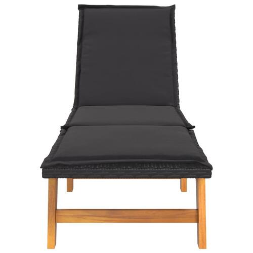 Liggestole med hynder 2 stk. polyrattan og massivt akacietræ