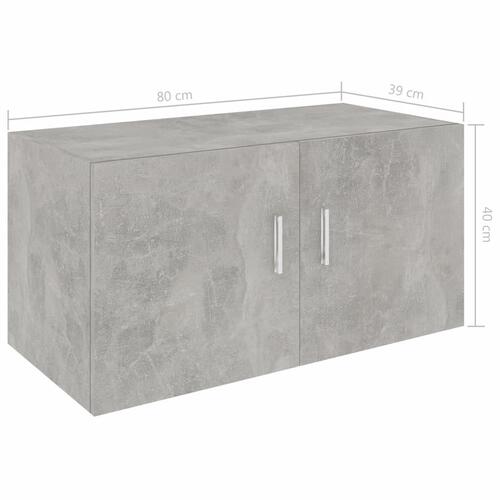 Vægskab 80x39x40 cm konstrueret træ betongrå