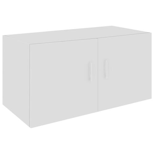 Væghængt skab 80x39x40 cm konstrueret træ hvid højglans