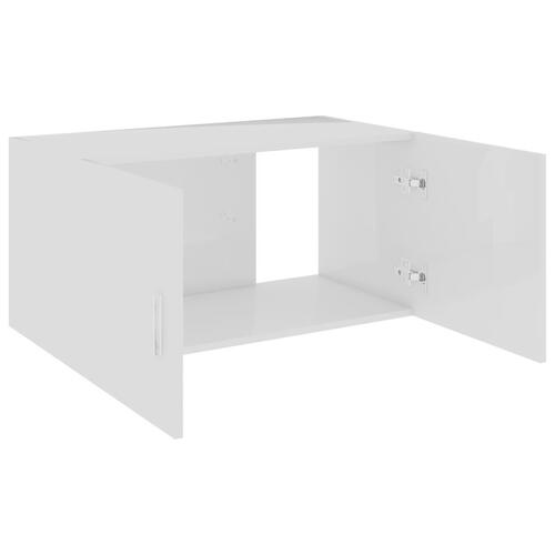 Væghængt skab 80x39x40 cm konstrueret træ hvid højglans