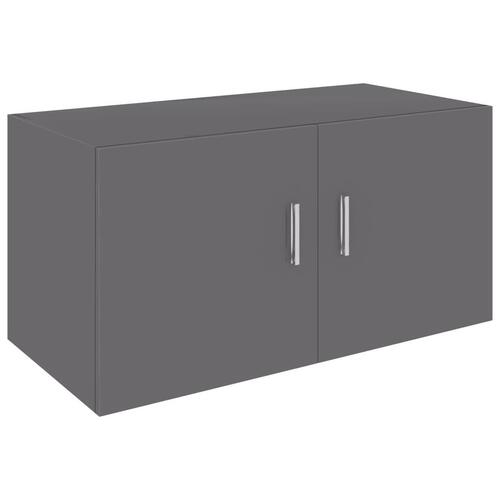 Væghængt skab 80x39x40 cm konstrueret træ grå højglans