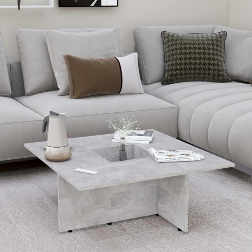 Sofabord 79,5x79,5x30 cm konstrueret træ betongrå