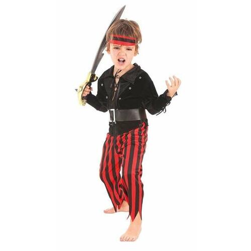 Kostume til børn Rød Pirat (4 Dele) 7-9 år