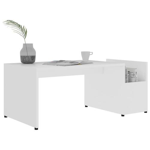 Sofabord 90x45x35 cm konstrueret træ hvid