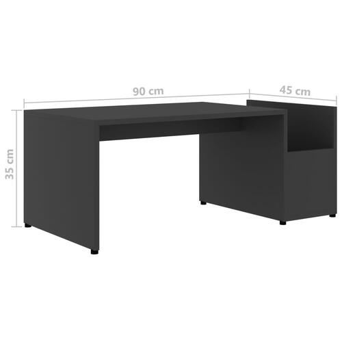 Sofabord 90x45x35 cm konstrueret træ grå