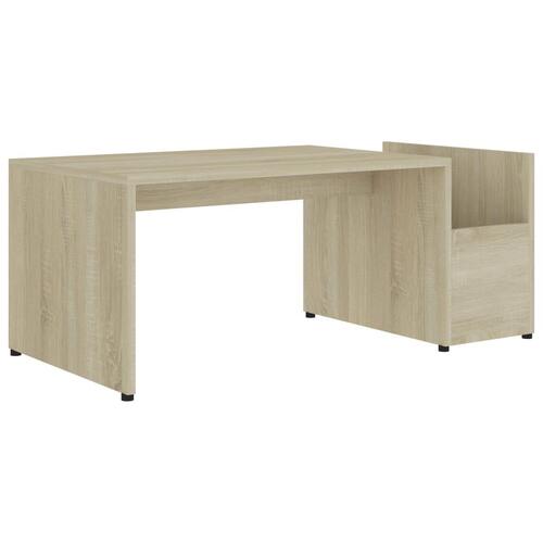 Sofabord 90x45x35 cm konstrueret træ sonoma-eg