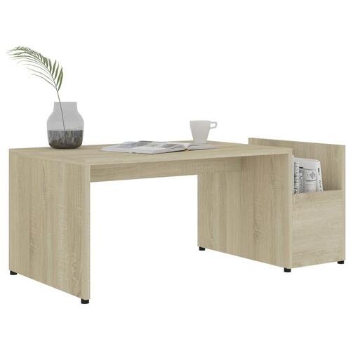 Sofabord 90x45x35 cm konstrueret træ sonoma-eg