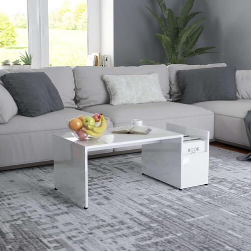 Sofabord 90x45x35 cm spånplade hvid højglans