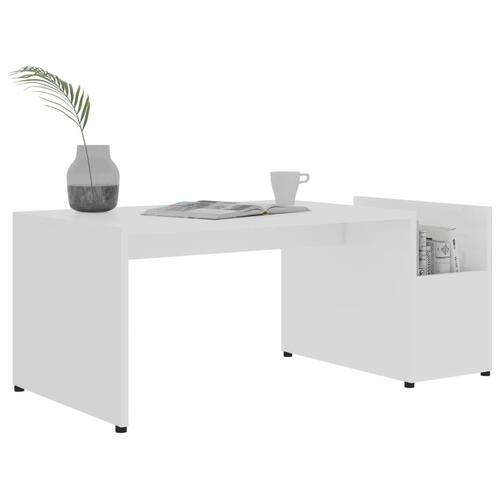 Sofabord 90x45x35 cm spånplade hvid højglans