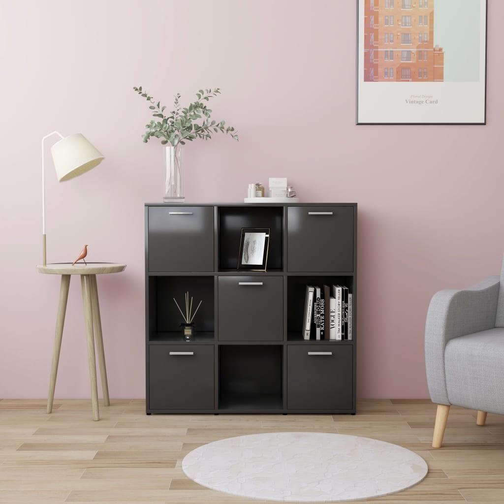 Bogreol 90x30x90 cm konstrueret træ grå