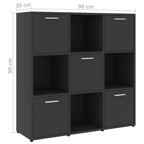 Bogreol 90x30x90 cm konstrueret træ grå