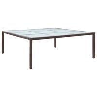 Havebord 200x200x74 cm polyrattan brun